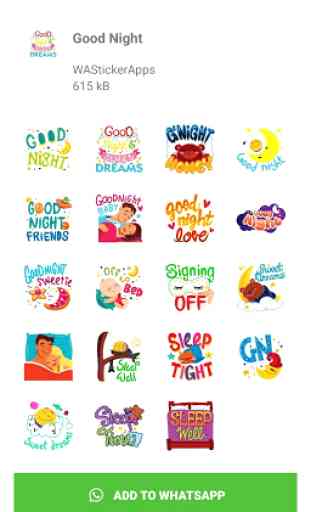 Good Morning/Night Stickers - WAStickerApps 2