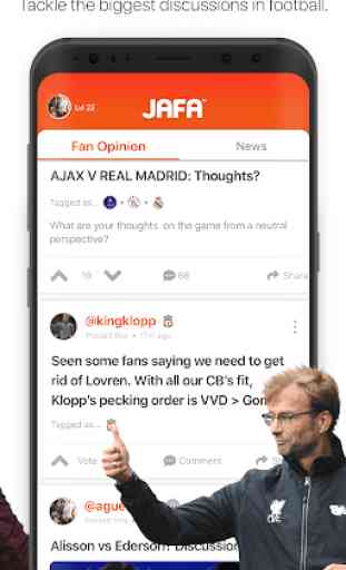JAFA: Football Fan Opinion & Personalised News App 1