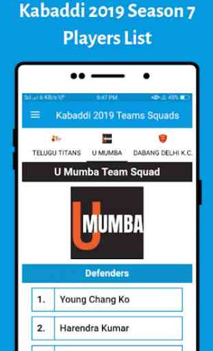 Kabaddi 2019 Teams Squads, Players List (Season 7) 2