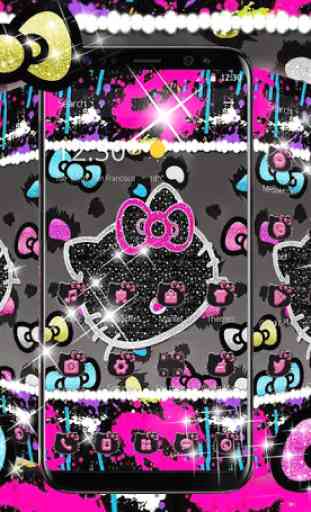 Kitty Black Diamond Bowknot Sweet Princess Theme 3