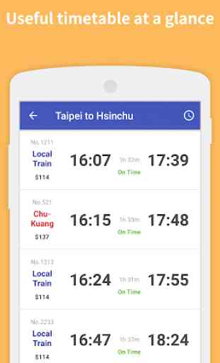 Taiwan Railway - adless train schedules 2