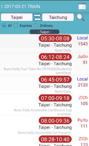 Taiwan Railway Timetable 2