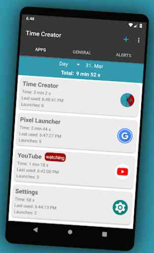 Time Creator - track mobile usage 1