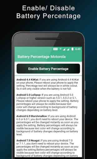 Battery Percentage Motorola 1