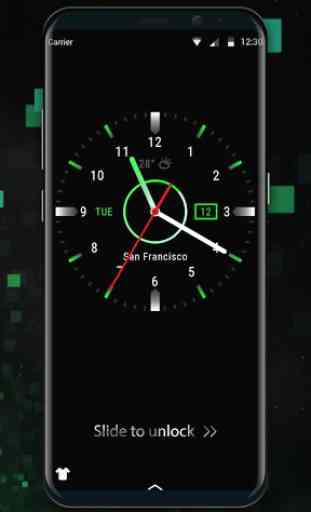 Black clock lock screen for android phone 1
