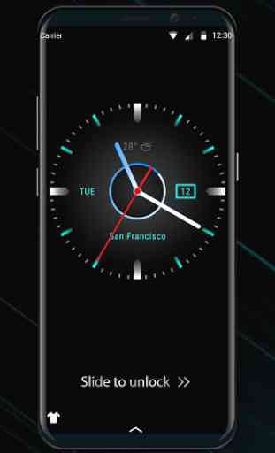 Black clock lock screen for android phone 2