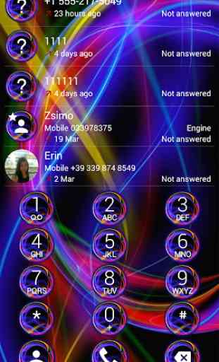 Dialer Neon Abstract Theme for Drupe or ExDialer 2