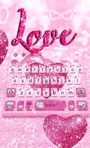 Glitter Love Heart Keyboard 2