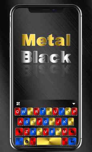 Metal Black Color Keyboard Theme 1