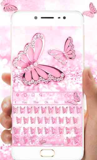 Pink Diamond Butterfly Keyboard 1