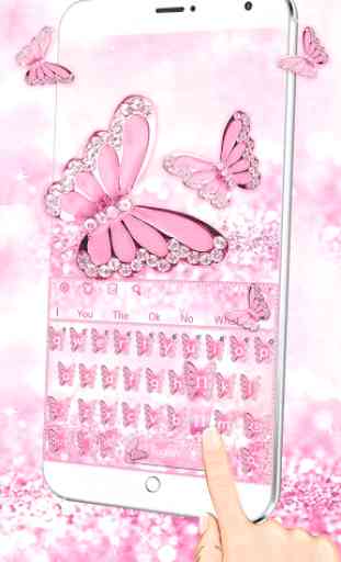 Pink Diamond Butterfly Keyboard 3