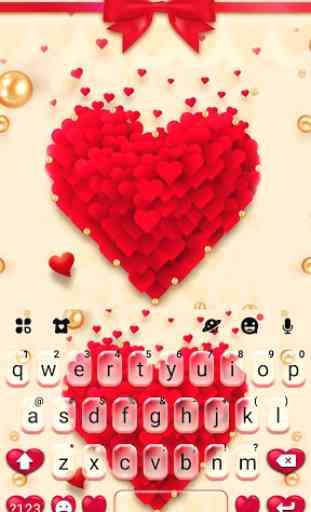 Red Valentine Hearts Keyboard Theme 1