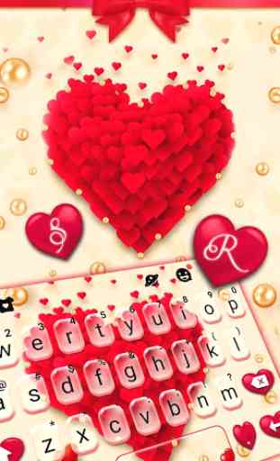 Red Valentine Hearts Keyboard Theme 2
