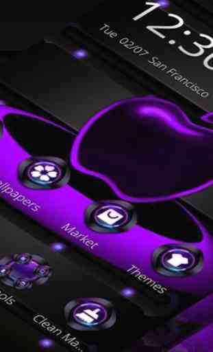 Violet Neon Apple Tech Theme 3