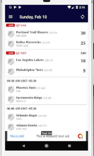 Basketball NBA Schedule & Scores 1