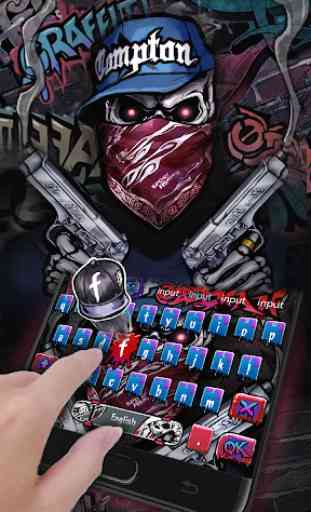 Graffiti Skull Keyboard Theme 1