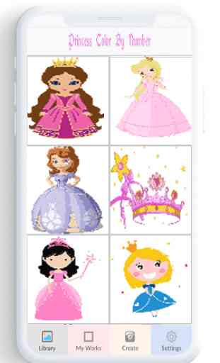 Princess Color By Number, princess coloring game 1