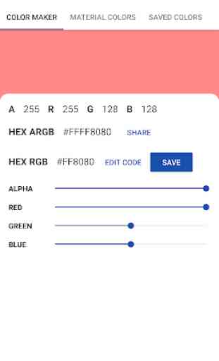 Quick Color Mixer - Material HEX RGB Colour Codes 1
