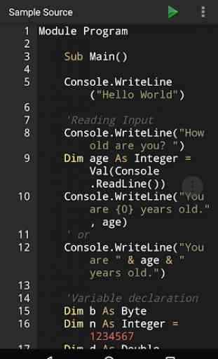 Visual Basic (VB.NET) Programming Compiler 1