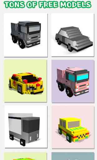 Cars 3D Color by Number - Voxel, Puzzle Coloring 1