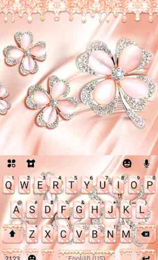 Coral Luxury Clover Keyboard Theme 1