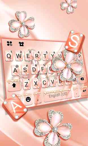 Coral Luxury Clover Keyboard Theme 2