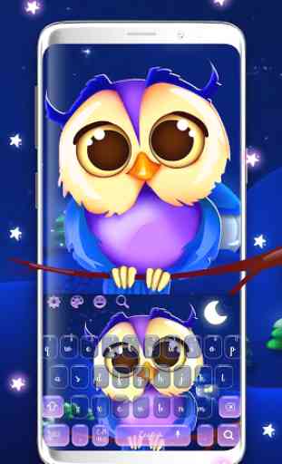 Cute Night Owl Keyboard 1