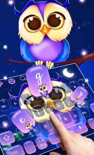 Cute Night Owl Keyboard 2