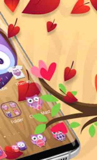 Cute Owl Couple Tree 4