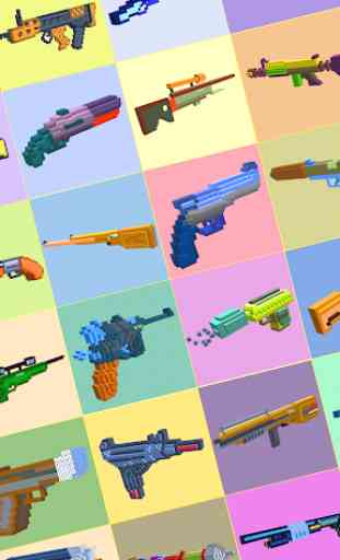 Guns 3D Color by Number - Weapons Voxel Coloring 2