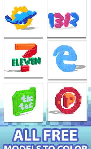 Logo 3D Color by Number: Voxel Coloring Book Pages 1