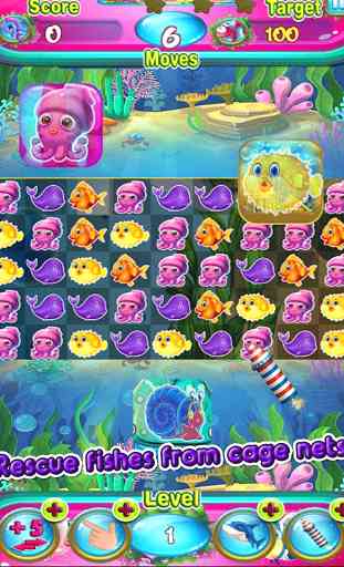 Ocean Fish Blast- Aquarium treasure match 3 2