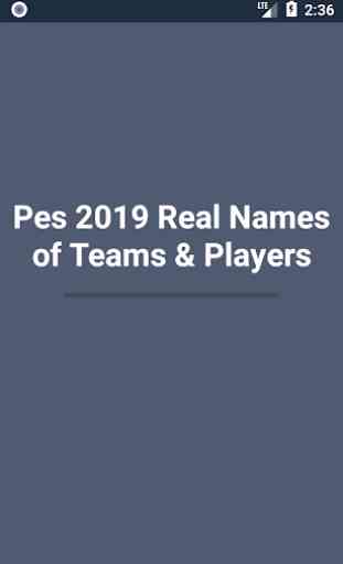 Pes 2019 Real Names of Teams & Players 1