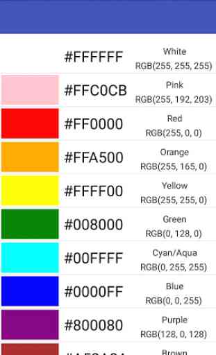 Color Codes & Color Chart  colors RGB# 4