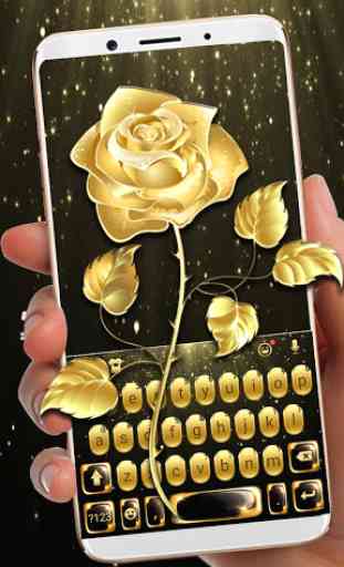 Luxury Gold Rose Keyboard Theme 1
