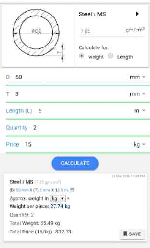 Metal Weight Calculator - Metallo 3