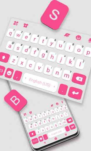 Pink White Chat Keyboard Theme 2