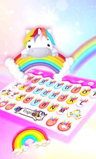 Rainbow Unicorn Smile Keyboard Theme 2