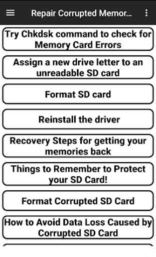 Repair Corrupted Memory Card Guide 1