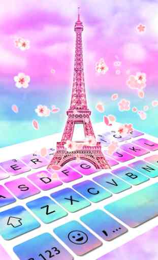Sky Sakura Paris Love Keyboard Theme 2