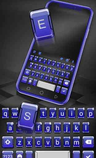 3d Blue Tech Keyboard Theme 2