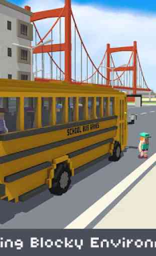 Blocky School Bus & City Bus Simulator Craft 2