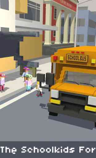 Blocky School Bus & City Bus Simulator Craft 3