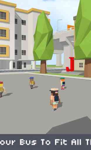 Blocky School Bus & City Bus Simulator Craft 4