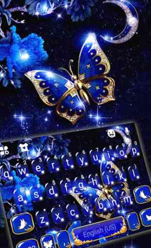 Blue Fancy Butterfly Keyboard Theme 1