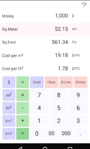 Cost per Square Foot/Meter Calc. 2