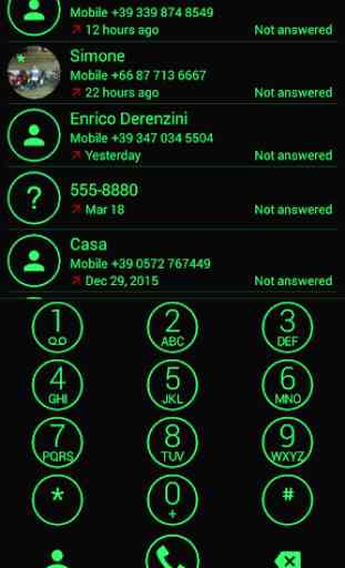 Dialer Circle Green Theme for Drupe or ExDialer 2