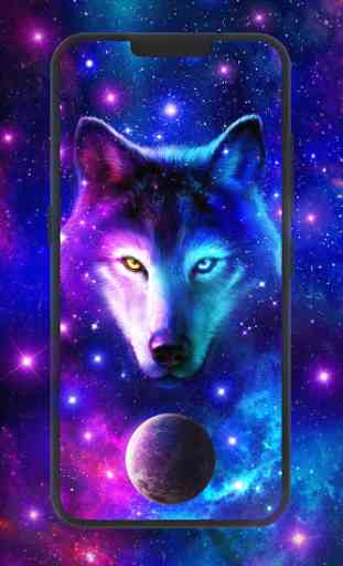 Night Sky Wolf Live Wallpaper 2