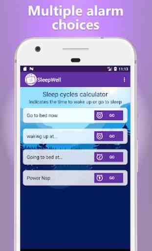 SleepWell, sleep cycles calculator 1