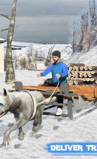 Snow Dog Sledding Transport Games: Winter Sports 4